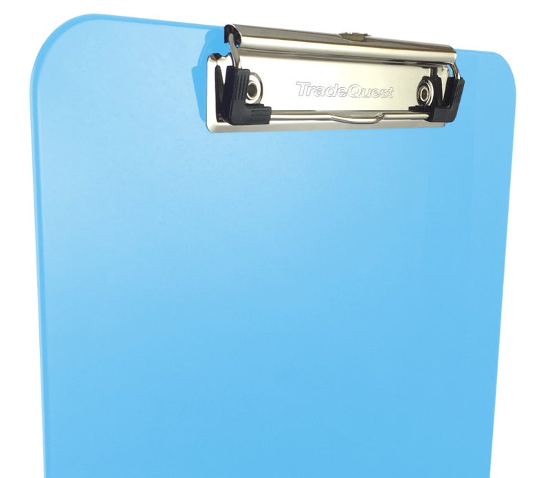 Trade Quest Plastic Clipboard Opaque Color Letter Size Low Profile Clip (Pack of 6) (Light Blue) - Image 2